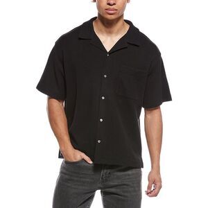 Frame Denim Mens Frame Jacquard Relaxed Shirt, Black